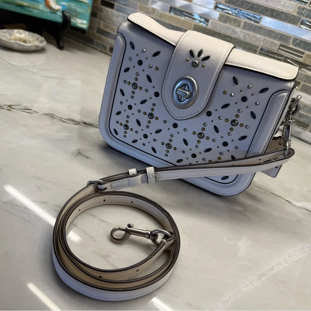 Coach White Studded Crossbody Bag - Picture 4 of 16